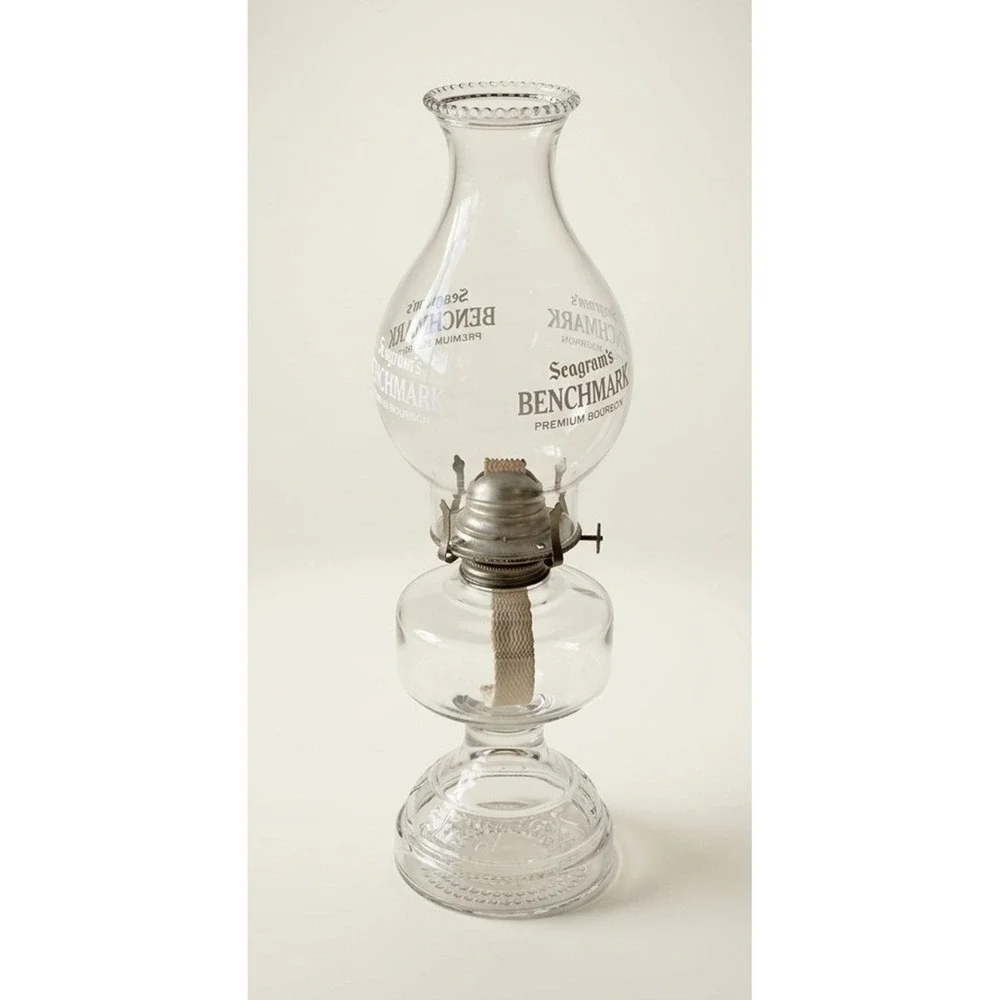 Hurricane Lamp Seagram's Benchmark Premium Bourbon Logo, Man Cave16.5